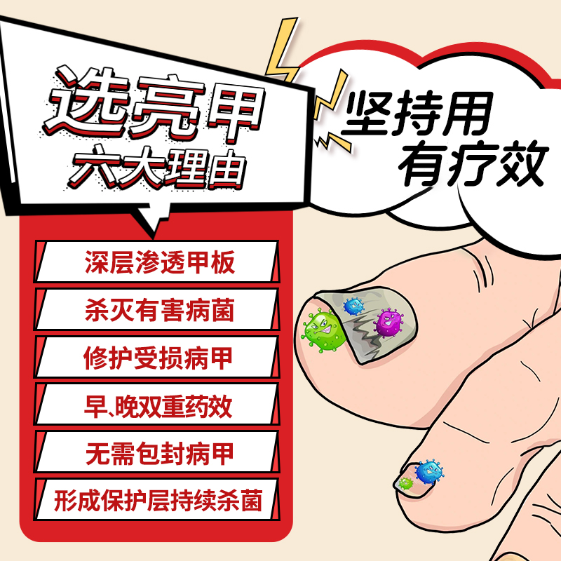 亮甲独特小红标复方聚维酮碘搽剂4ml*4灰指甲专用药效杀真菌正品