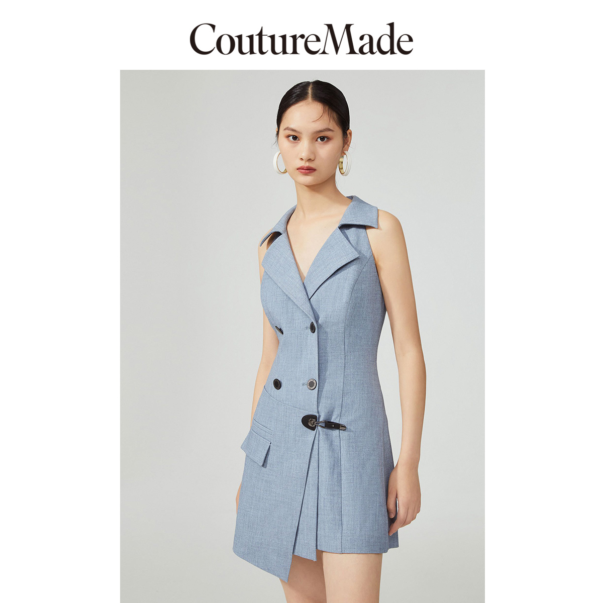 CoutureMade连衣裙子夏季清仓简约西装领收腰无袖女for veromoda - 图0