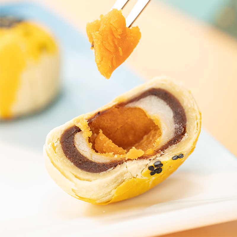 天下洞庭旗舰店天下洞庭红豆雪媚娘蛋黄酥6枚装网红小吃糕点办公室零食早餐点心0