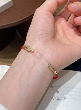 真金镀红绳本命年银轻奢新年开口