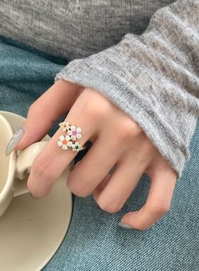 花瓣清新女款S925指环小红书设计