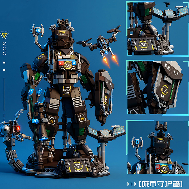 2026新款未来特警机器人警察机甲积木拼装儿童玩具男孩子生日礼物,淘宝优惠券,粉丝福利购,淘宝优惠卷
