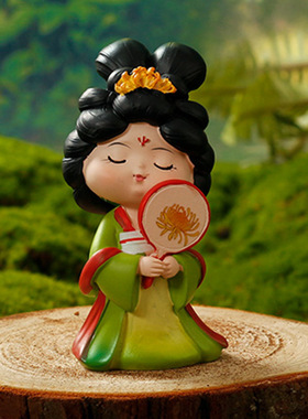 古风唐仕女唐宫夜梦树脂摆件模型公仔手办车摆桌面装饰品汉服娃娃