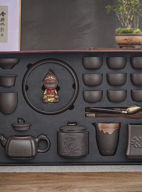 茶具礼品手工紫砂功夫茶具大容量茶壶茶杯整套装家用泡茶器
