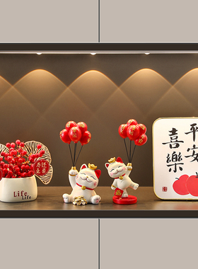 招财猫入户门客厅电视柜酒柜摆件