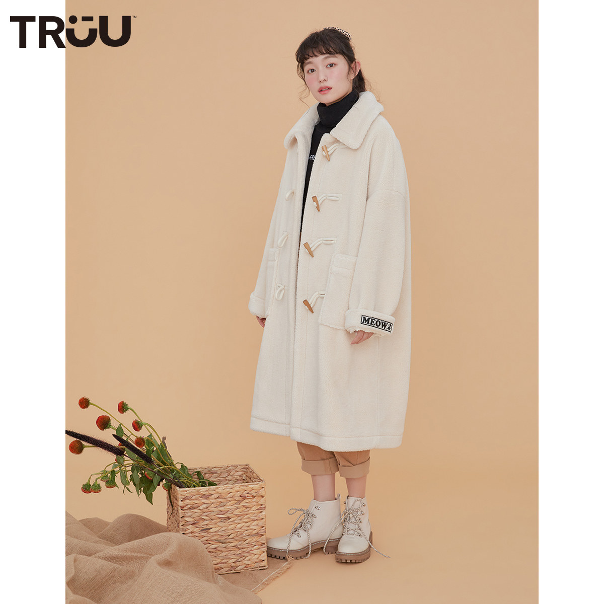 truu秋季新款长款羊羔绒手感棉服 ONLYoutlets店棉衣/棉服