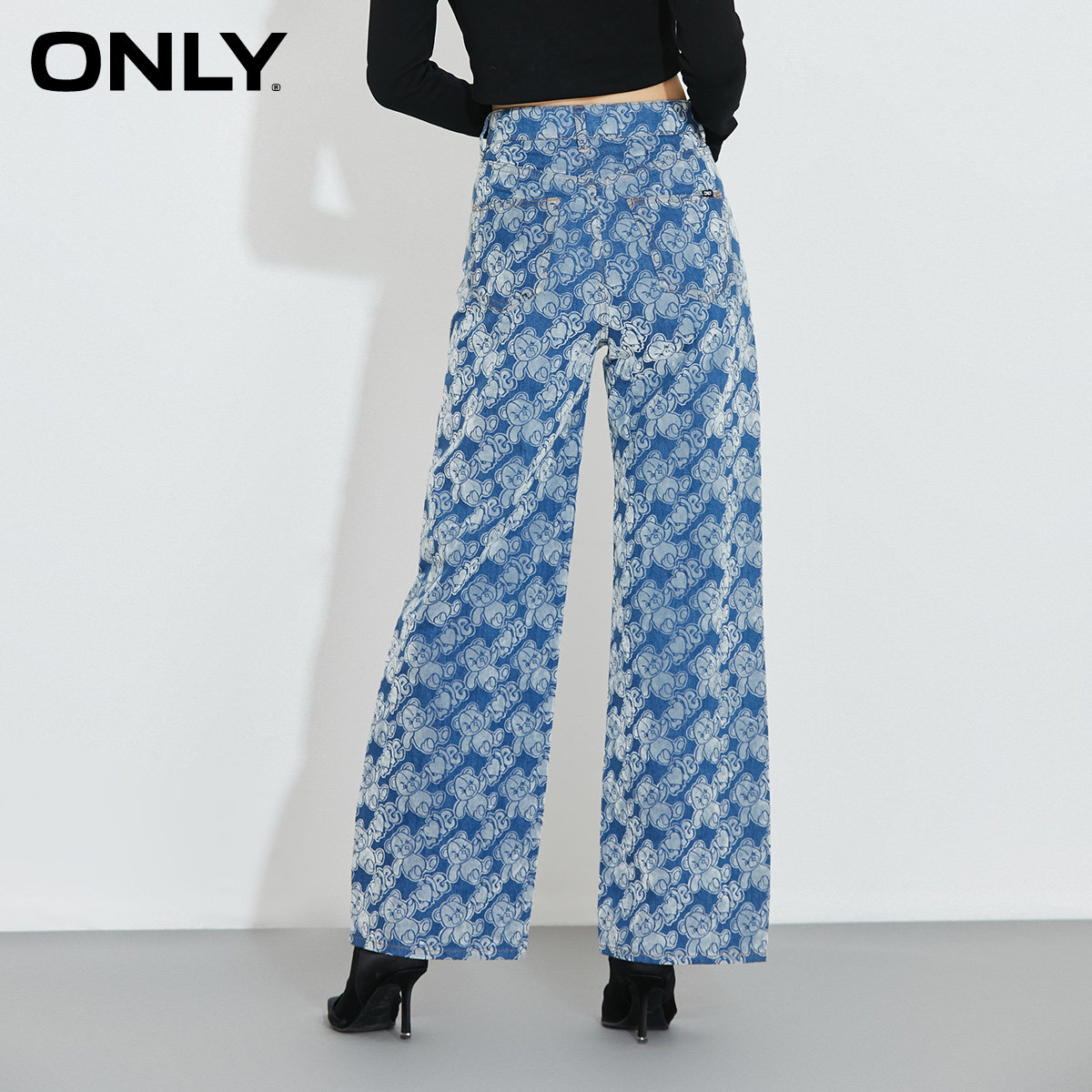 only奥莱春季新款设计感植绒牛仔裤 ONLYoutlets店牛仔裤