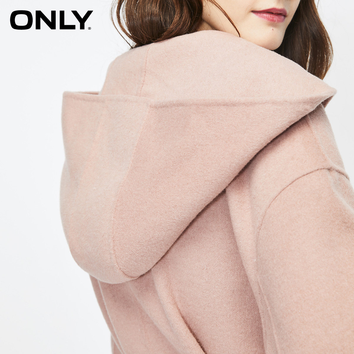 only奥莱秋季新款双面呢收腰长款 ONLYoutlets店毛呢外套
