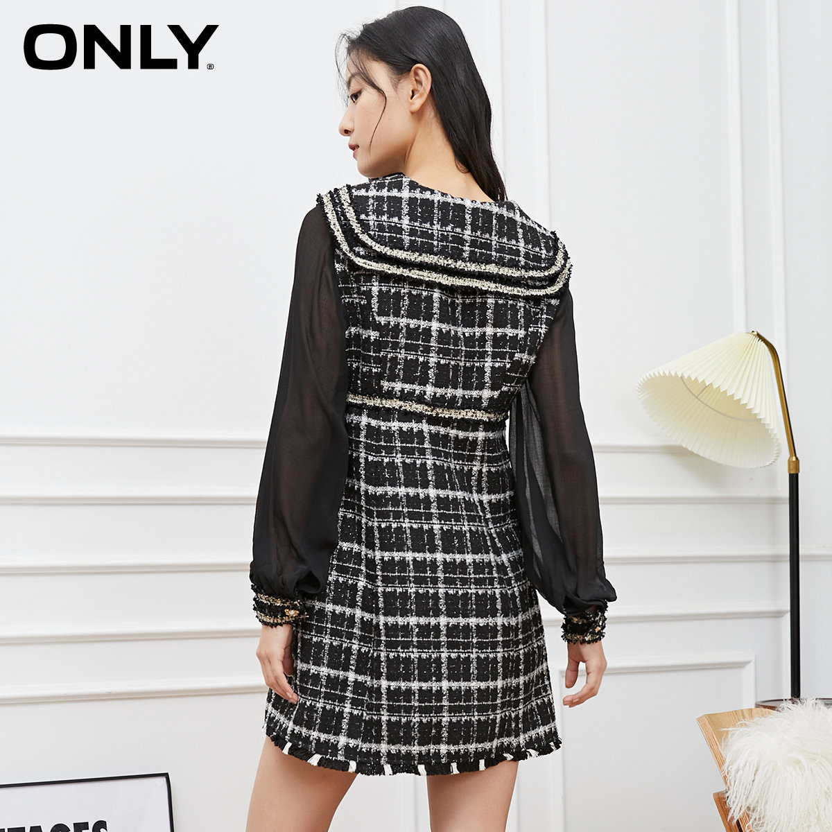 only2021冬季新款气质小香风连衣裙 ONLYoutlets店连衣裙