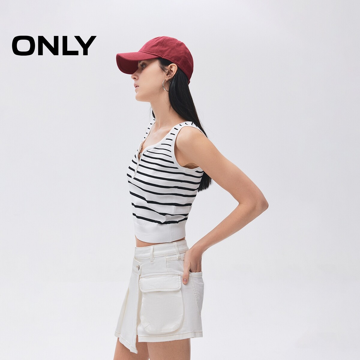 【ONLY奥莱】经典撞色条纹针织衫