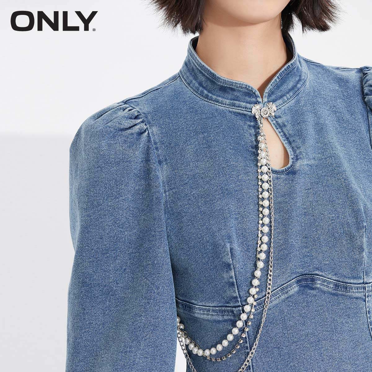 only奥莱春季a字显瘦领口连衣裙 ONLYoutlets店连衣裙