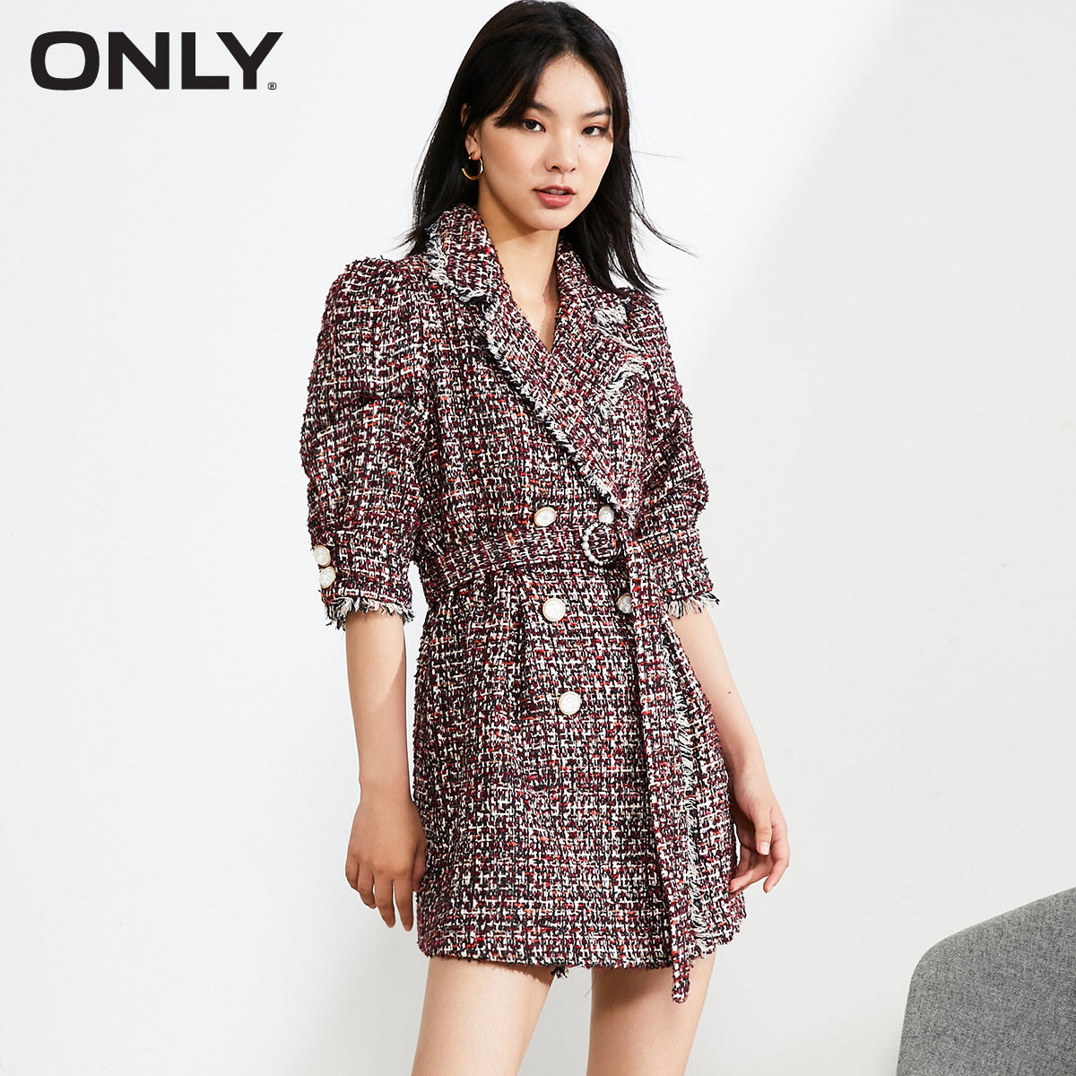 only奥莱秋季针织小香风a ONLYoutlets店连衣裙