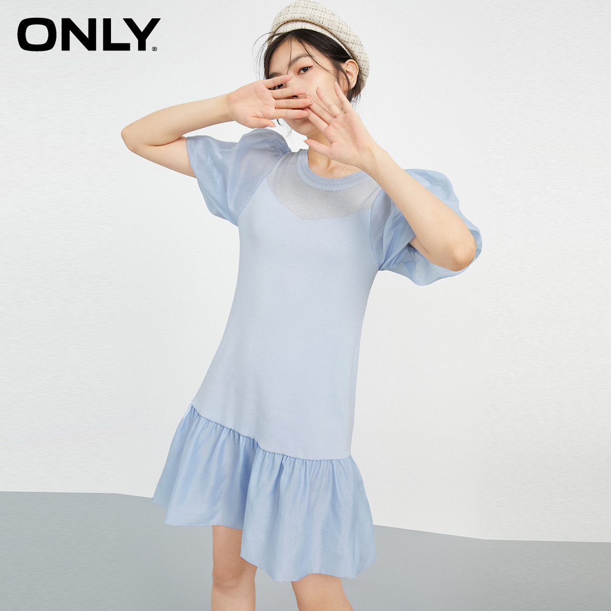 only奥莱春季短款收腰显瘦连衣裙 ONLYoutlets店连衣裙