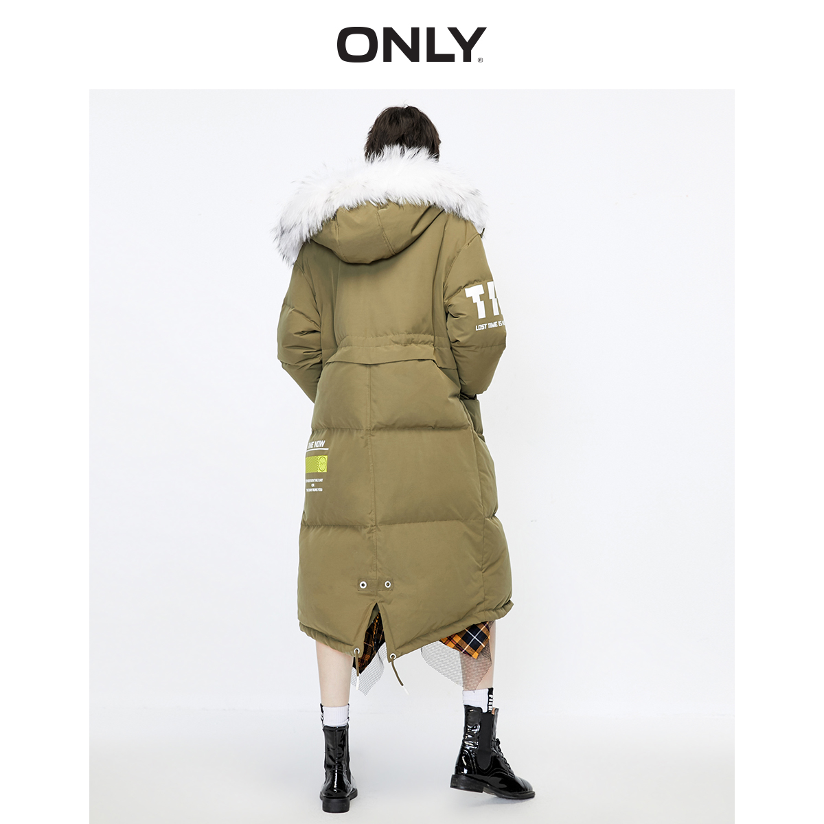 only奥莱秋季新款抽绳连帽羽绒服 ONLYoutlets店羽绒服