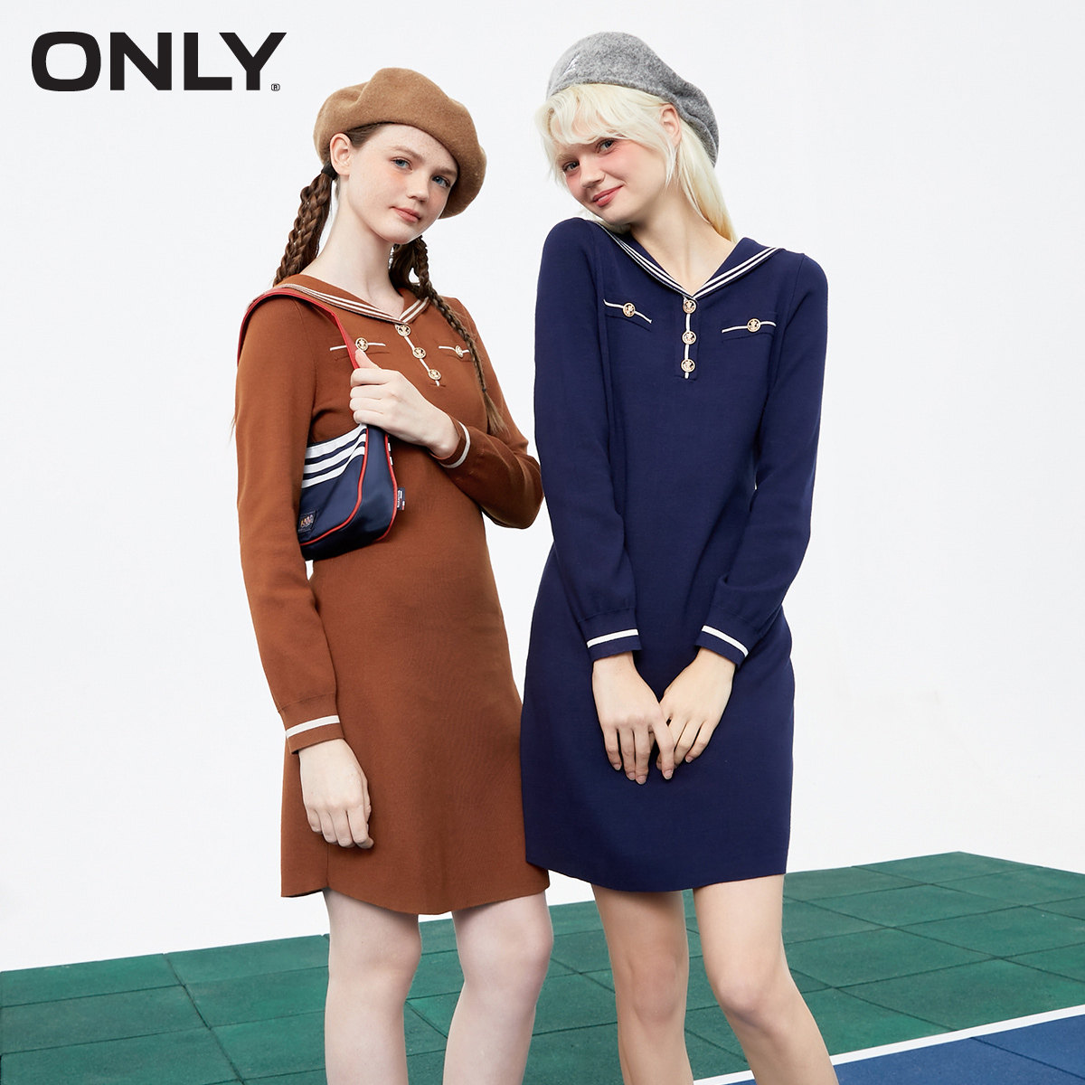 only奥莱春季新款时尚海军风连衣裙 ONLYoutlets店连衣裙