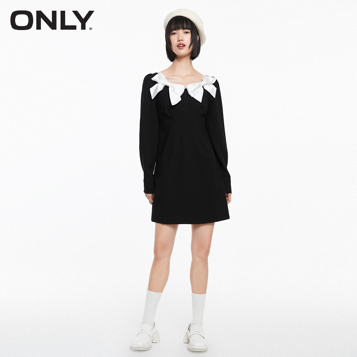 only2021冬季新款修身显瘦连衣裙 ONLYoutlets店连衣裙