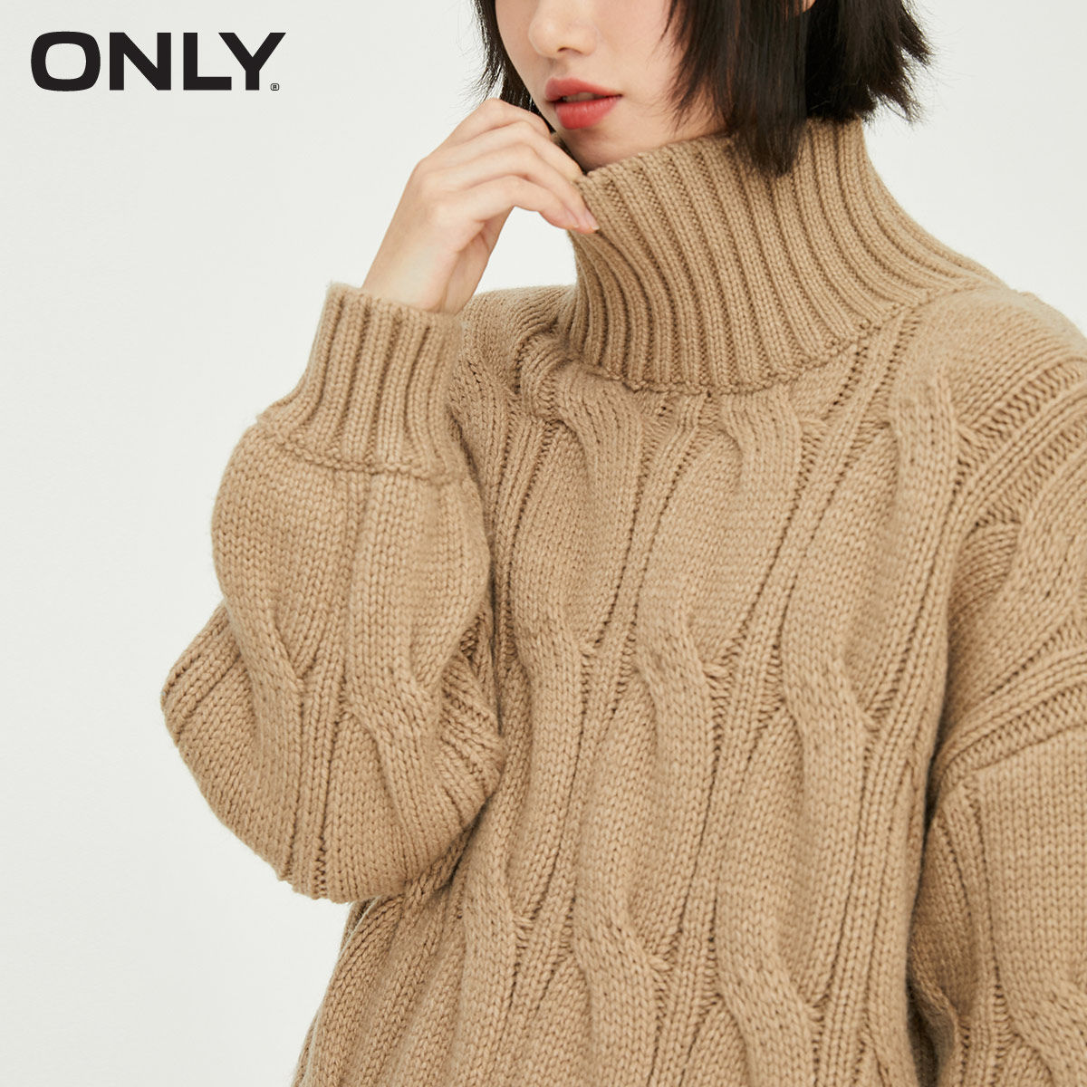 only2021冬季新款时尚慵懒针织衫 ONLYoutlets店毛针织衫