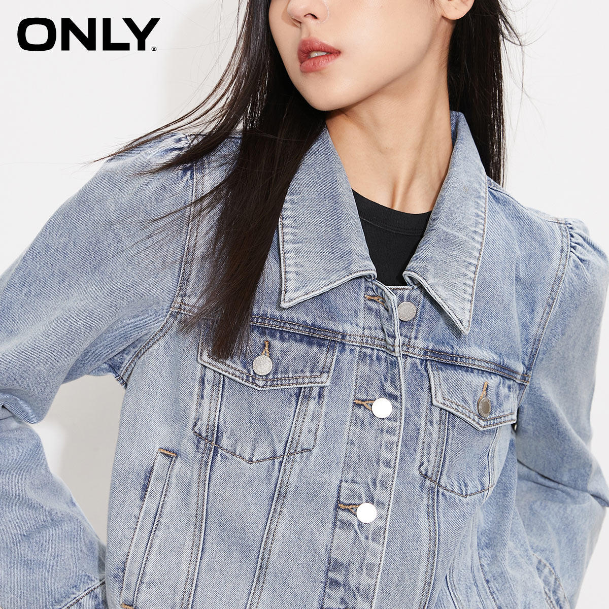only奥莱2023春季新款休闲泡泡袖 ONLYoutlets店短外套
