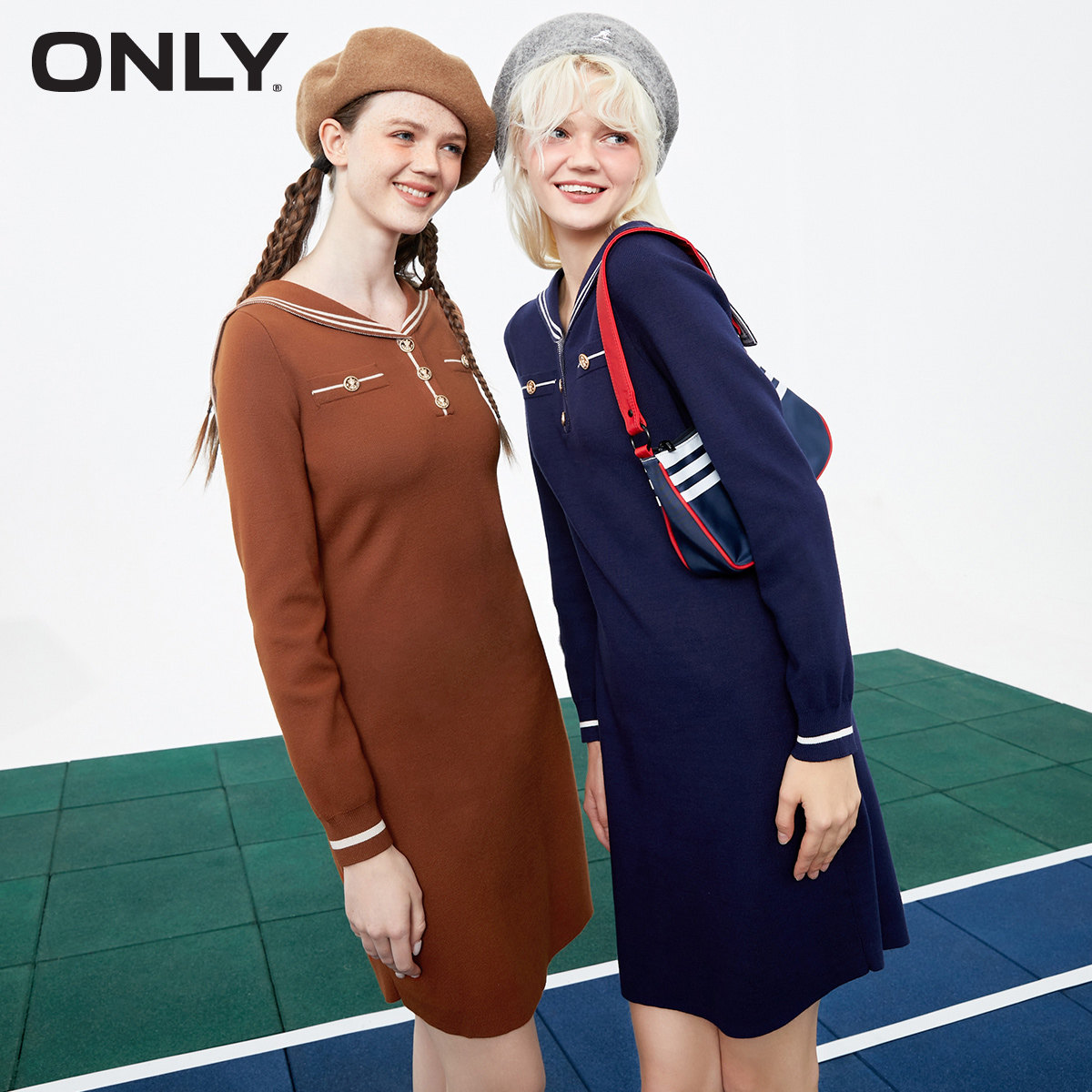 only奥莱春季新款时尚海军风连衣裙 ONLYoutlets店连衣裙