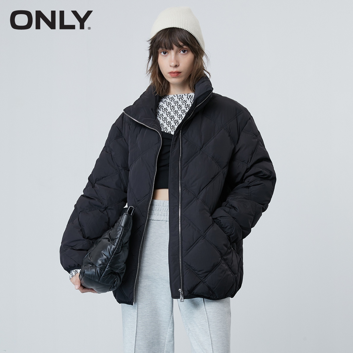 only2021冬季新款90白鸭绒 ONLYoutlets店羽绒服