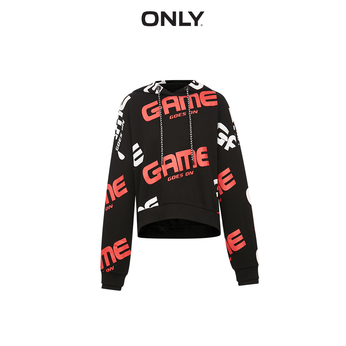 only奥莱秋季新款前短后长字母卫衣 ONLYoutlets店卫衣/绒衫