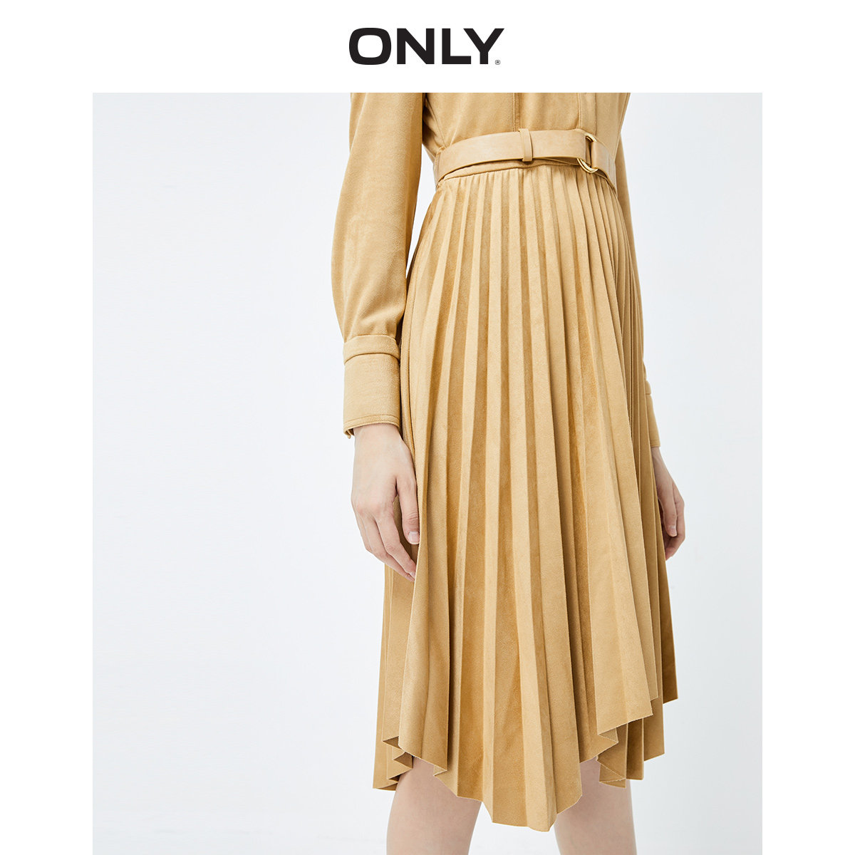 only奥莱冬季新款气质绒面连衣裙 ONLYoutlets店连衣裙