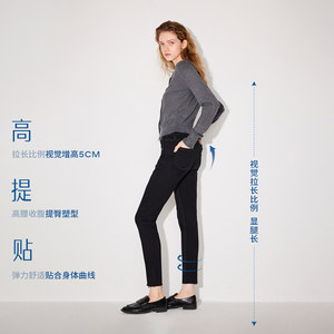 【塑型裤】ONLY2025秋冬新款显瘦高腰紧身小个子九分裤牛仔裤女