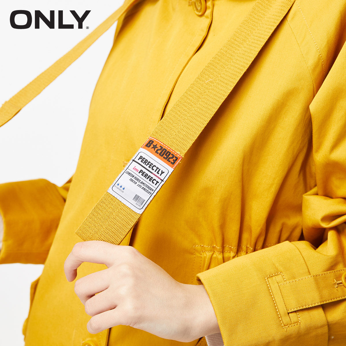 only奥莱秋季新款宽松长款连帽风衣 ONLYoutlets店风衣