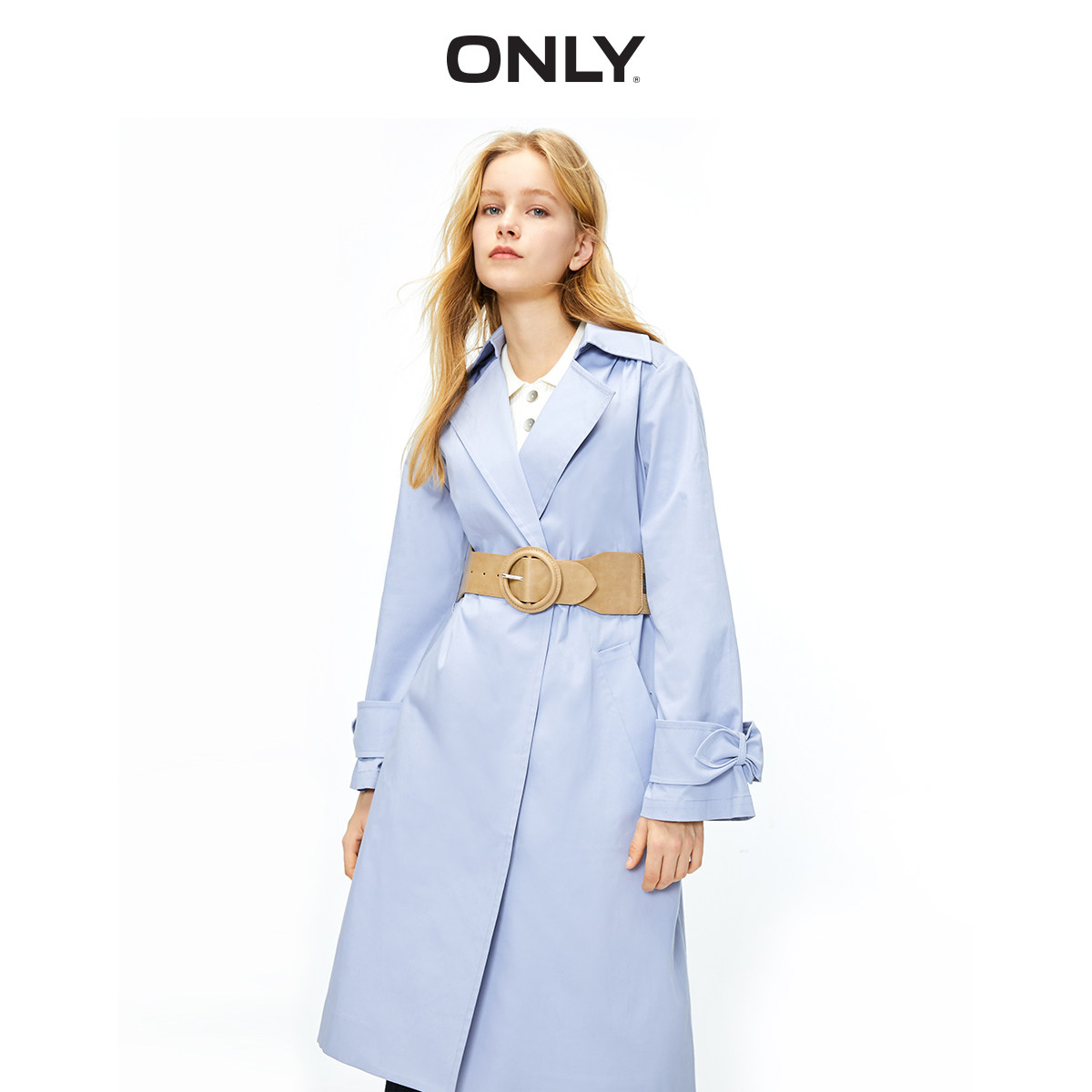 only奥莱春季中长款宽松气质收腰 ONLYoutlets店风衣