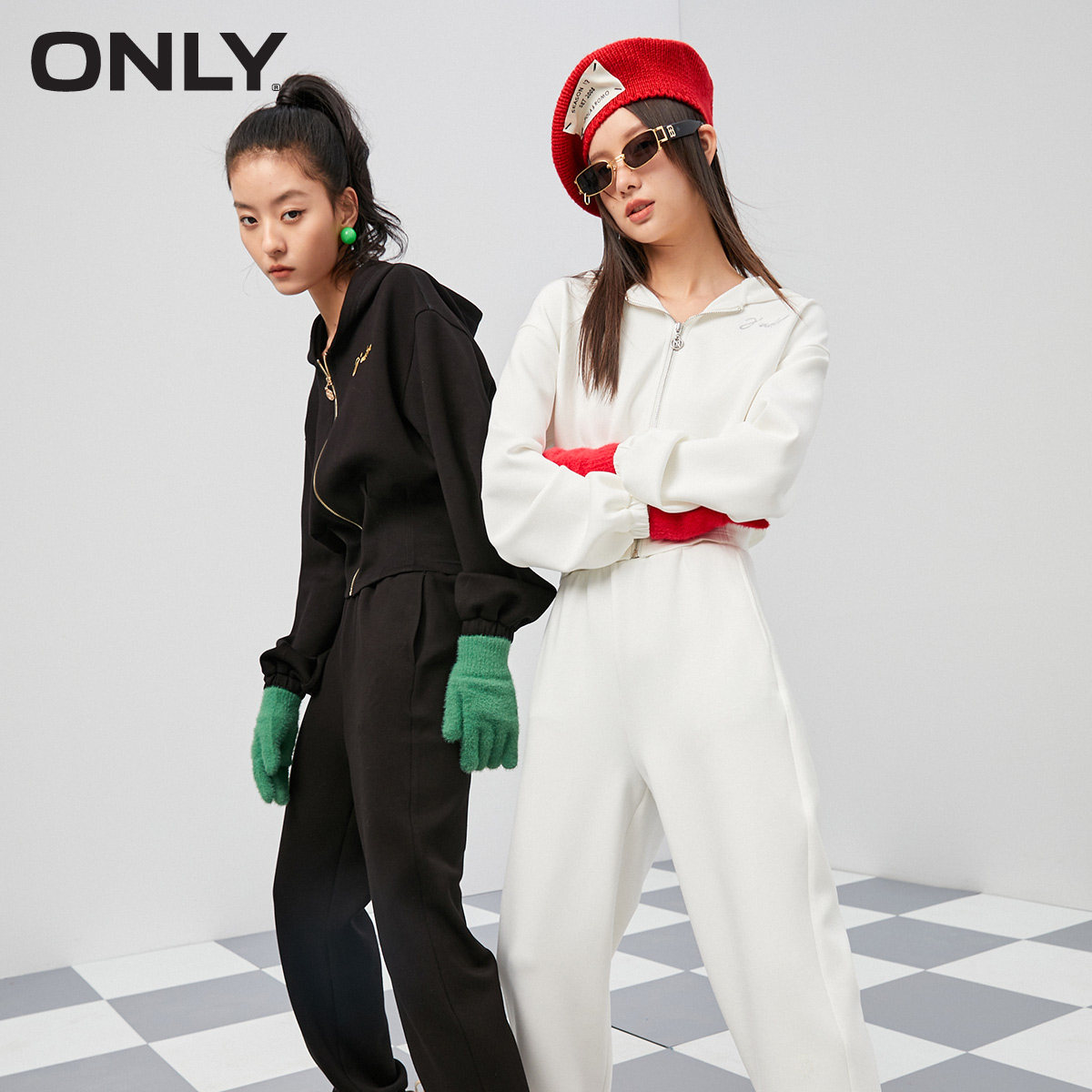 only奥莱2021冬季新款舒适连帽卫衣 ONLYoutlets店卫衣/绒衫