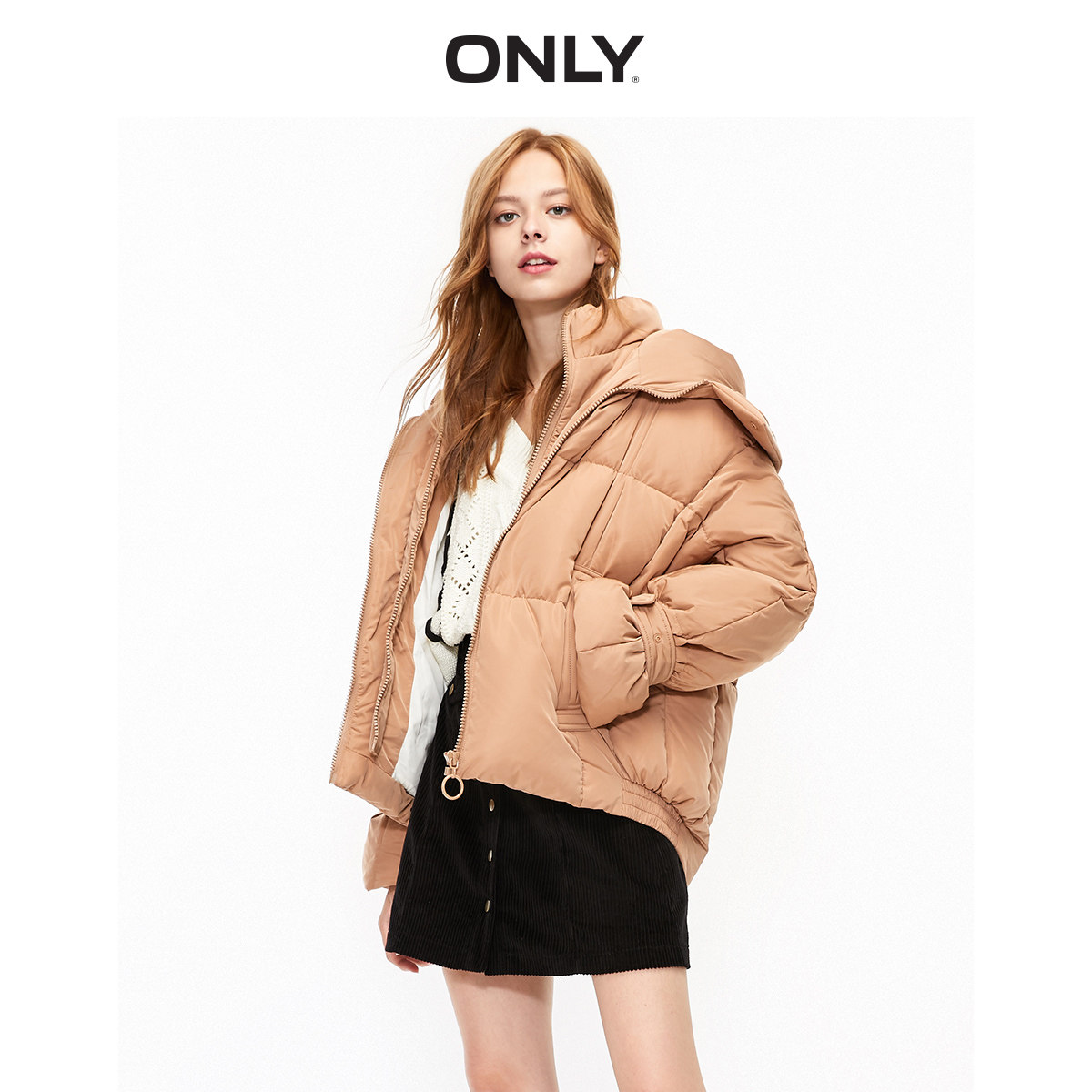only奥莱秋季新款潮立体字母羽绒服 ONLYoutlets店羽绒服