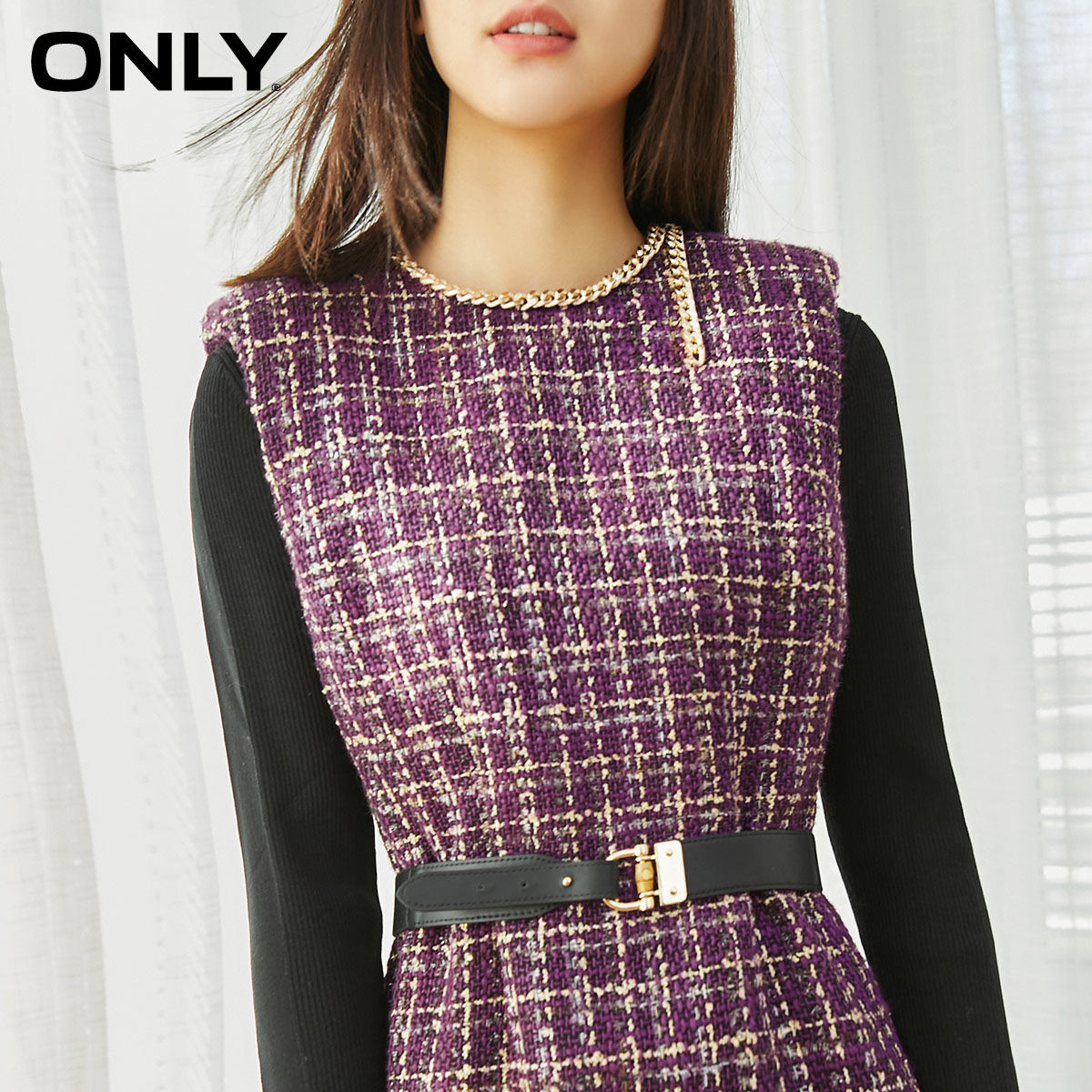 only冬季新款针织小香风短款连衣裙 ONLYoutlets店连衣裙