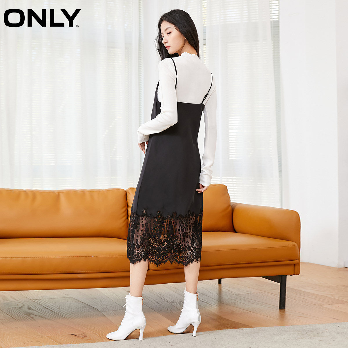 only奥莱春季新款两件套开叉连衣裙 ONLYoutlets店连衣裙