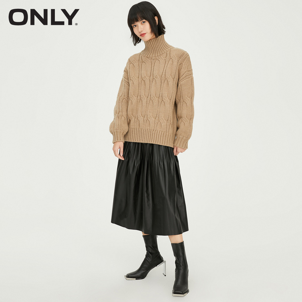 only2021冬季新款时尚慵懒针织衫 ONLYoutlets店毛针织衫