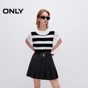 【ONLY奥莱】春夏新款学院风复古A字百褶裙短裙半身裙女