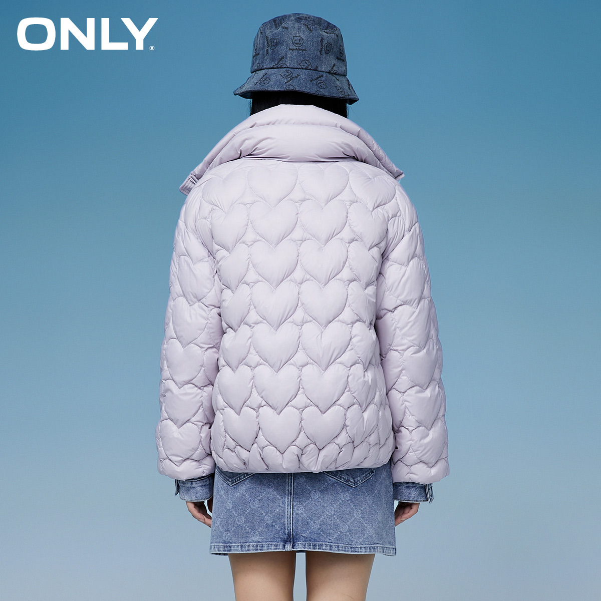 only2021冬季新款桃心立领羽绒服 ONLYoutlets店羽绒服