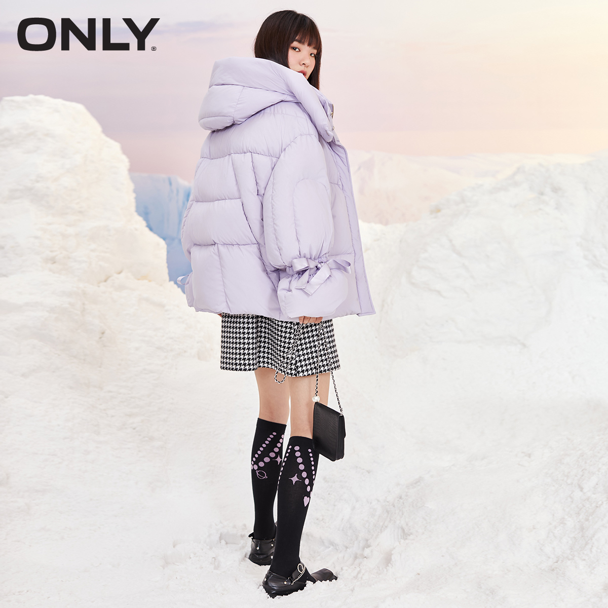 only奥莱春季宽松时尚短款羽绒服 ONLYoutlets店羽绒服