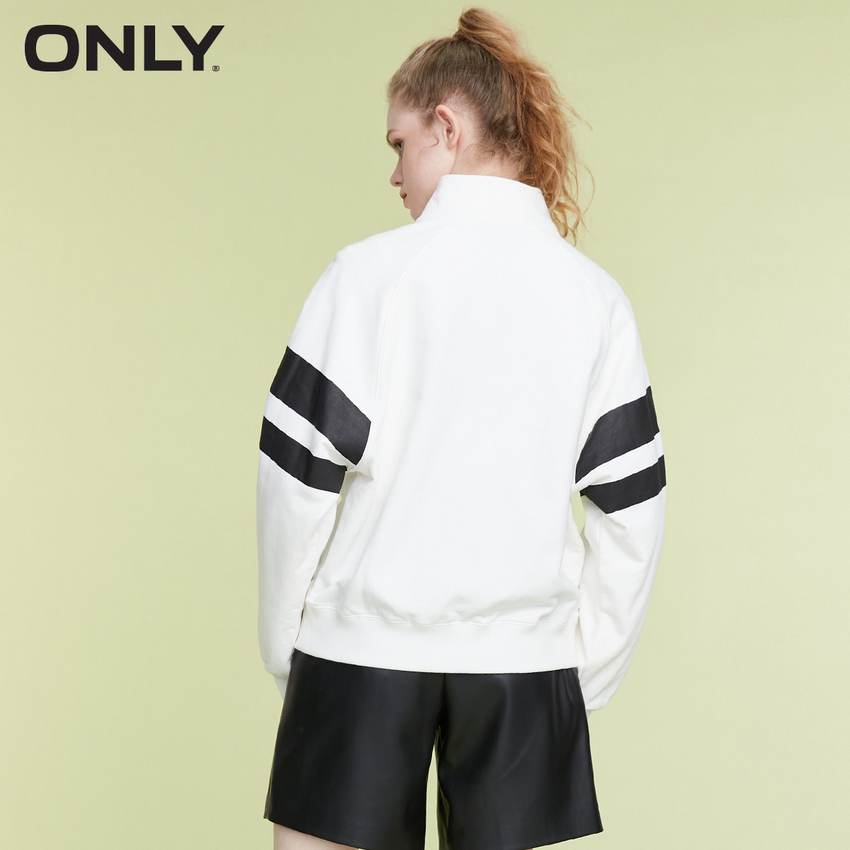 only2022春季新款休闲宽松立领卫衣 ONLYoutlets店卫衣/绒衫