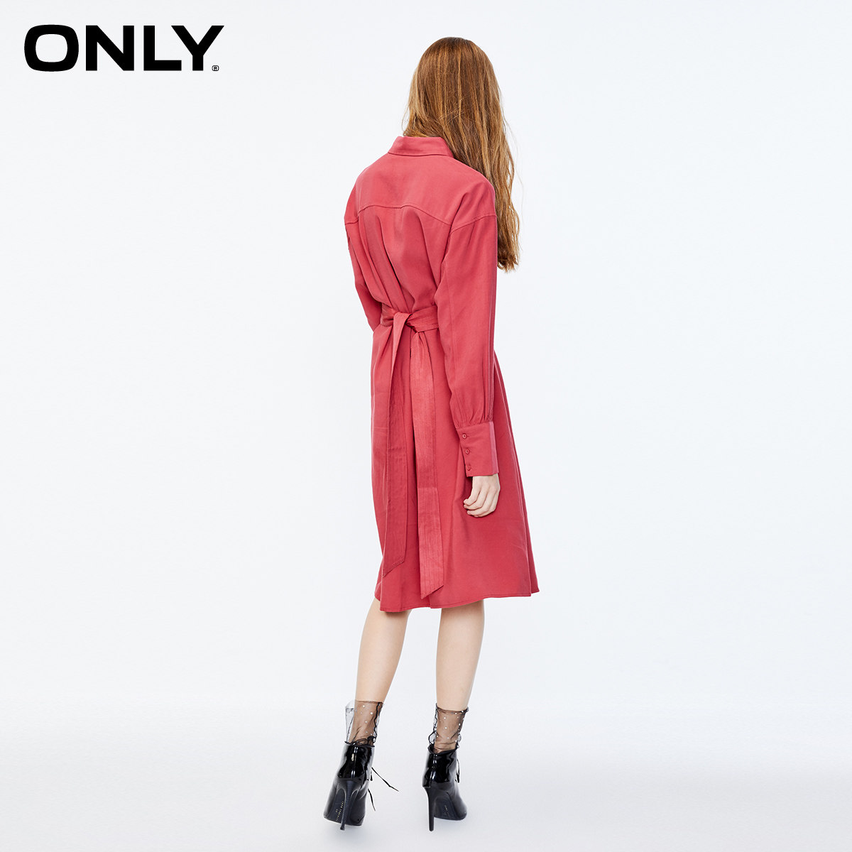 only奥莱秋季新款通勤收腰连衣裙 ONLYoutlets店连衣裙