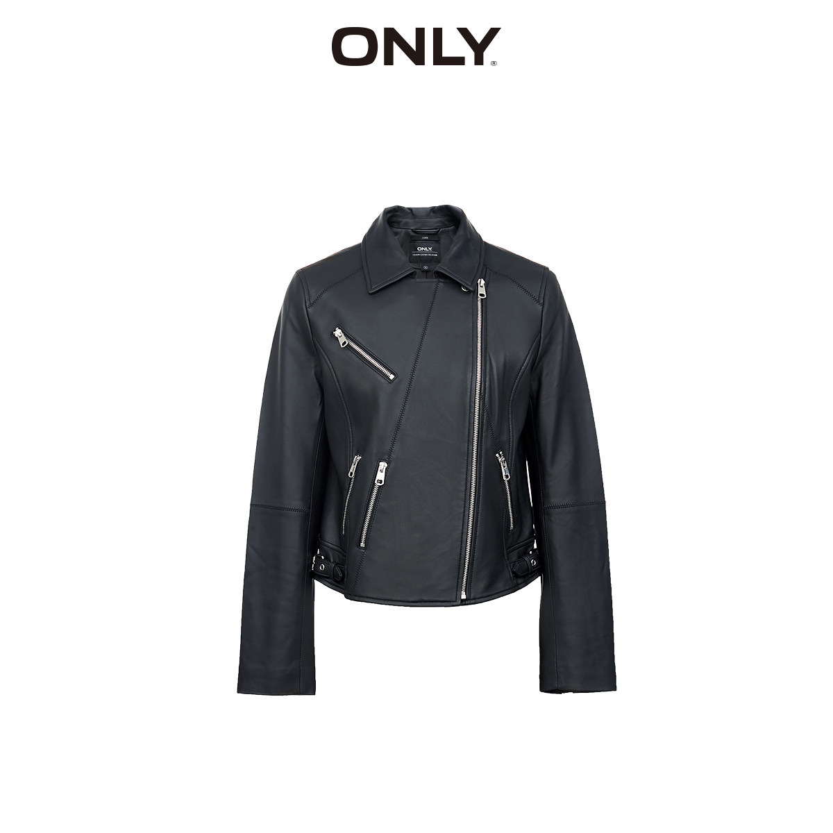 only奥莱秋季新款前短后长机车皮衣 ONLYoutlets店皮衣