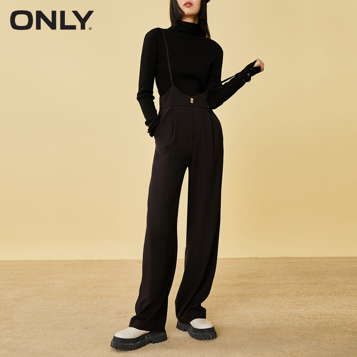 only2021冬季新款潮流黑色休闲裤 ONLYoutlets店休闲裤