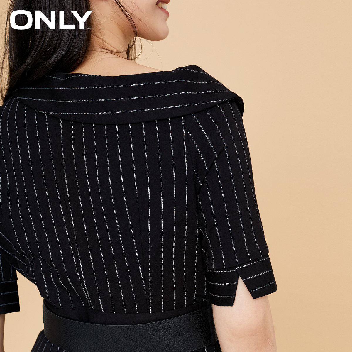 only奥莱冬季新款条纹简约连衣裙 ONLYoutlets店连衣裙