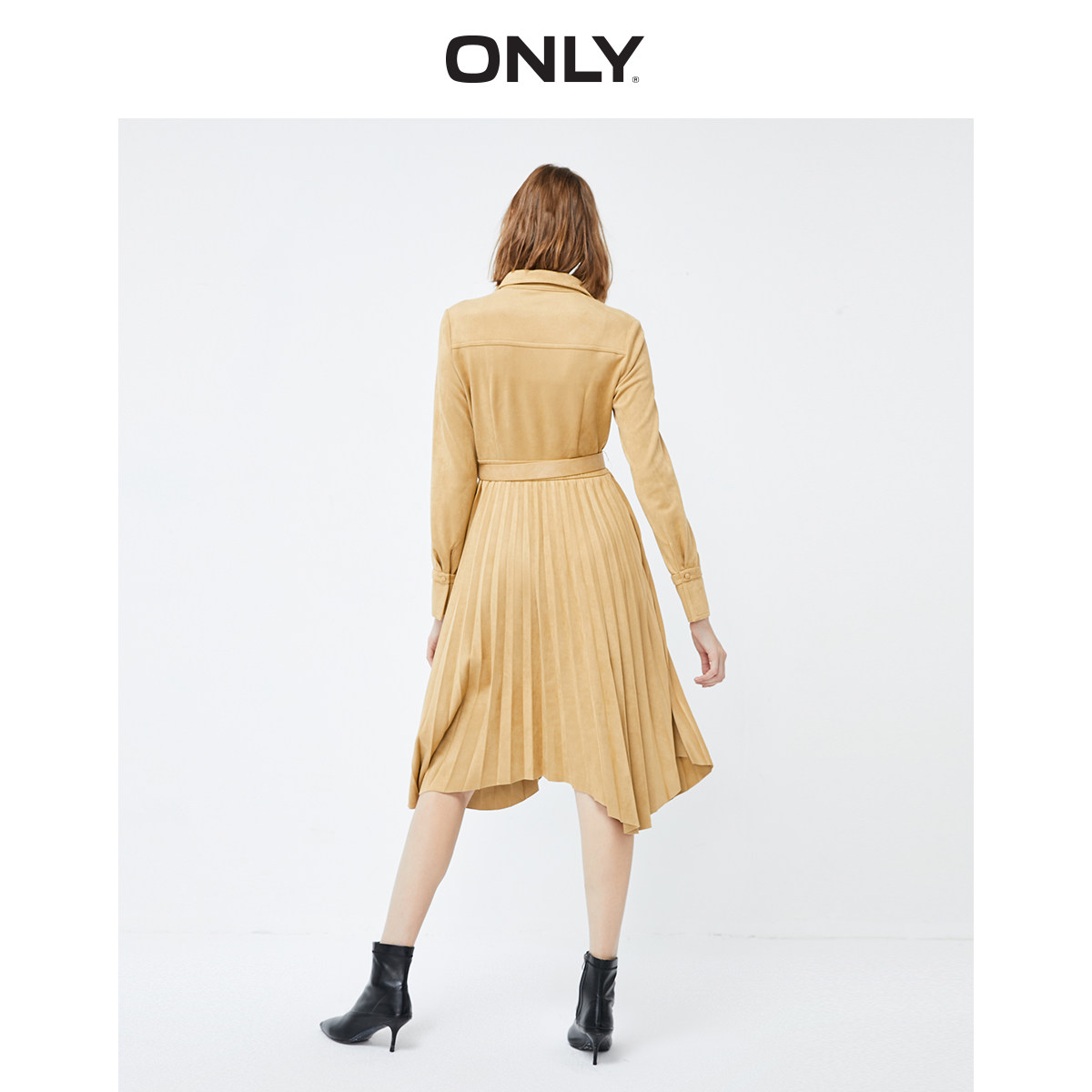 only奥莱冬季新款气质绒面连衣裙 ONLYoutlets店连衣裙