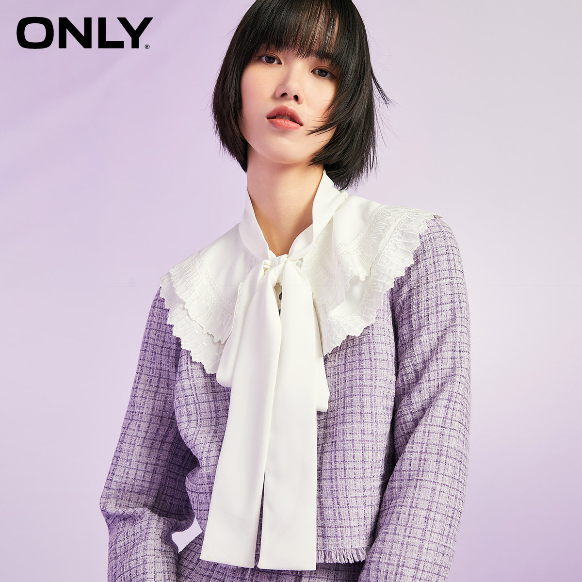 only奥莱秋季小香风甜美毛边针织衫 ONLYoutlets店连衣裙