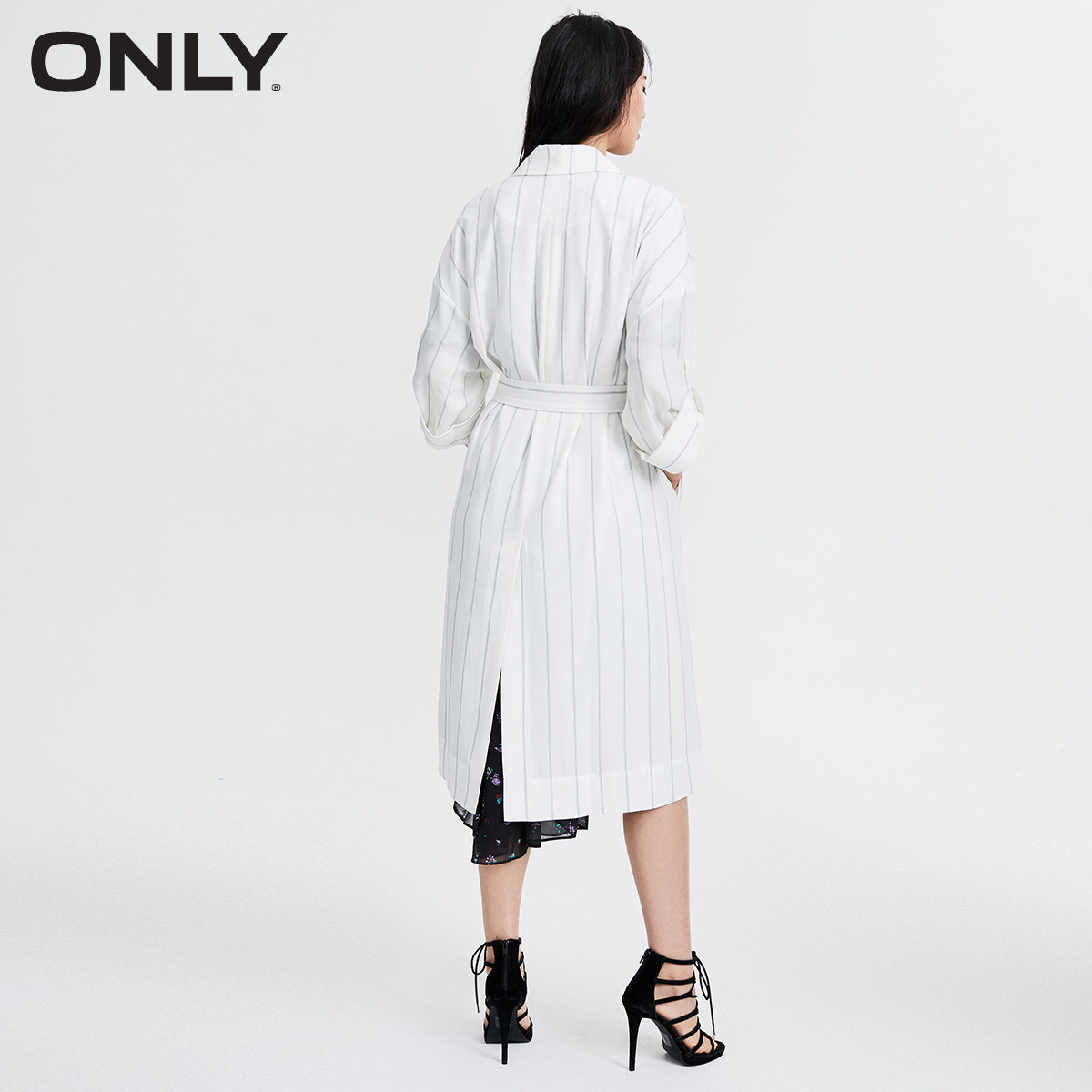 only2020条纹气质简约收腰薄长款女 ONLYoutlets店风衣