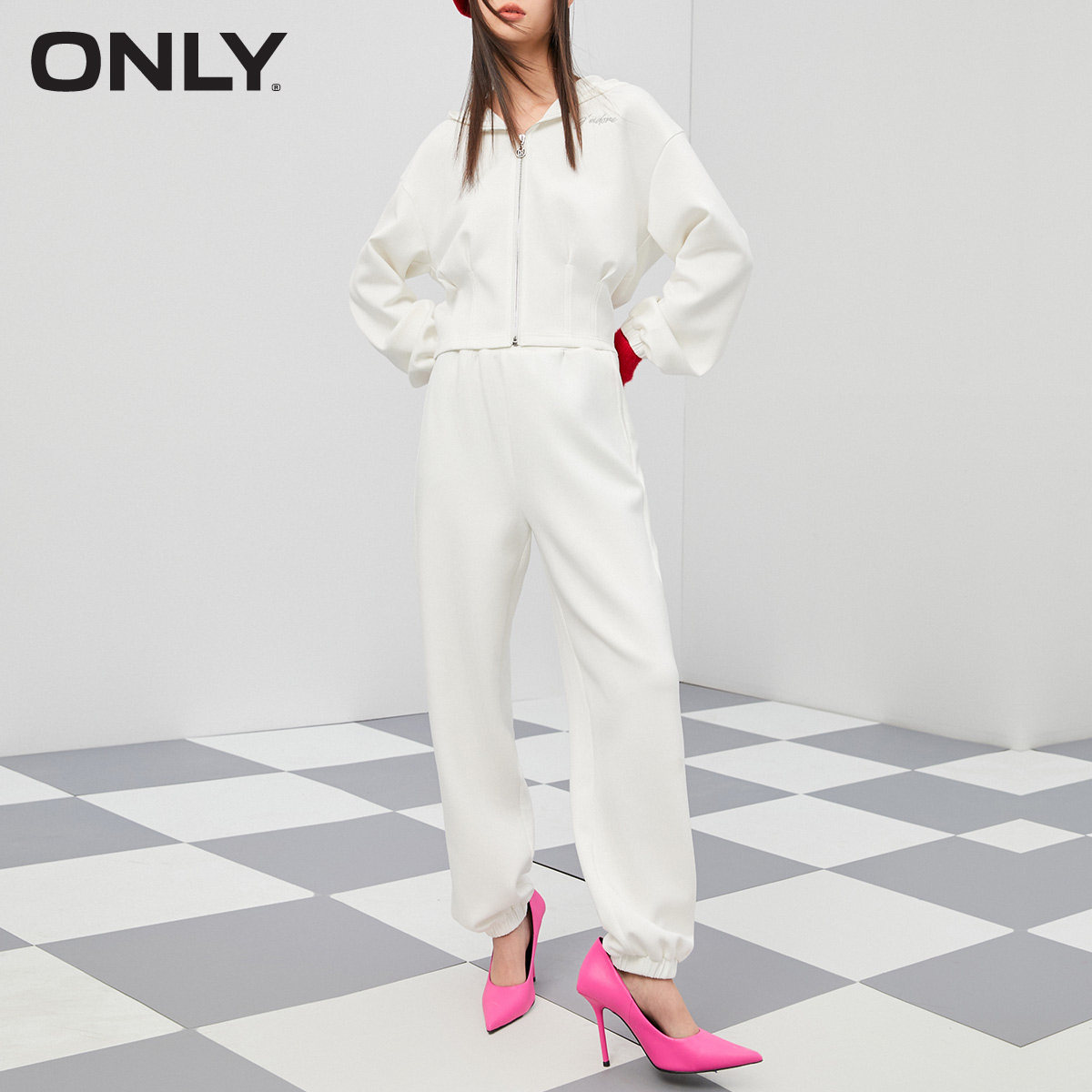 only奥莱2021冬季新款舒适连帽卫衣 ONLYoutlets店卫衣/绒衫