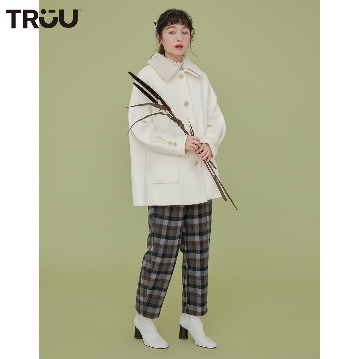 truu秋季新款复古翻领毛呢外套 ONLYoutlets店毛呢外套