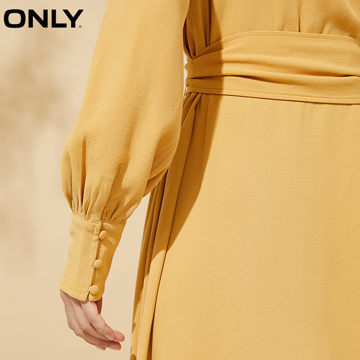 only奥莱露肩长袖显瘦版型连衣裙 ONLYoutlets店连衣裙