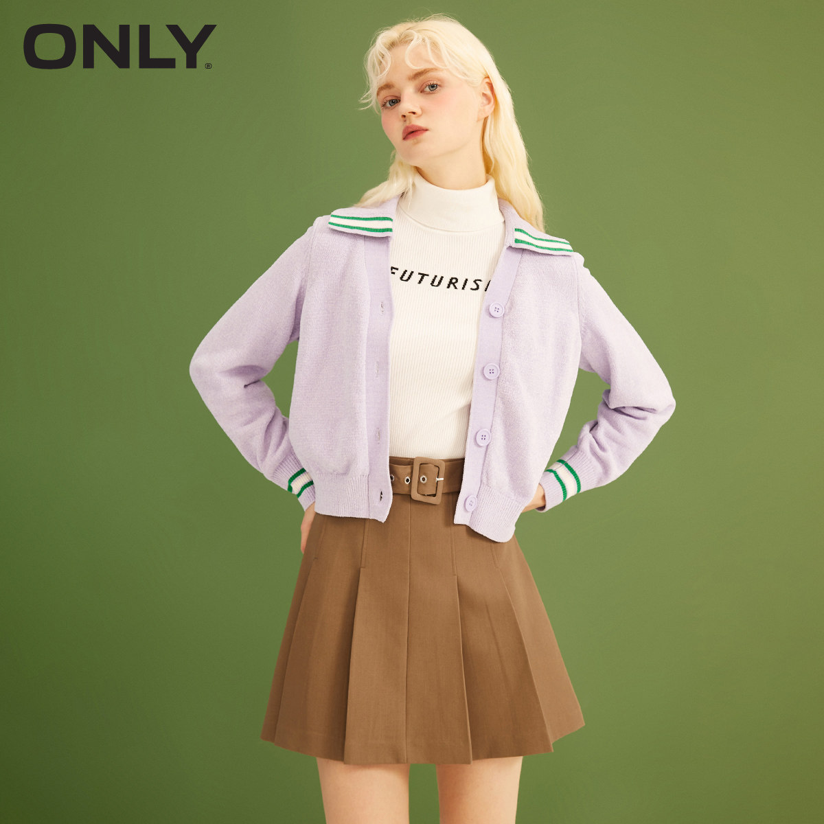 only奥莱春季新款软糯触感截针织衫 ONLYoutlets店毛针织衫