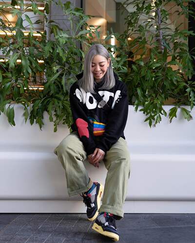 CPFM KID CUDI彩虹发泡字母涂鸦卫衣高街美式休闲连帽衫侃爷同款 - 图0